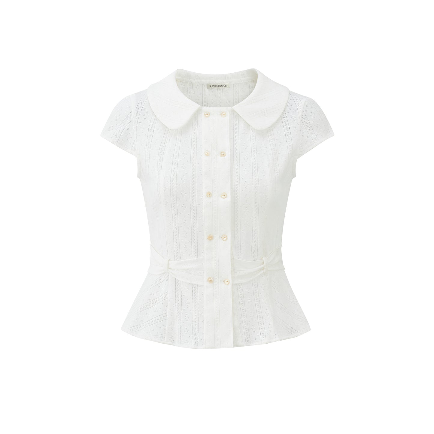 Virginia Blouse | White Pointelle