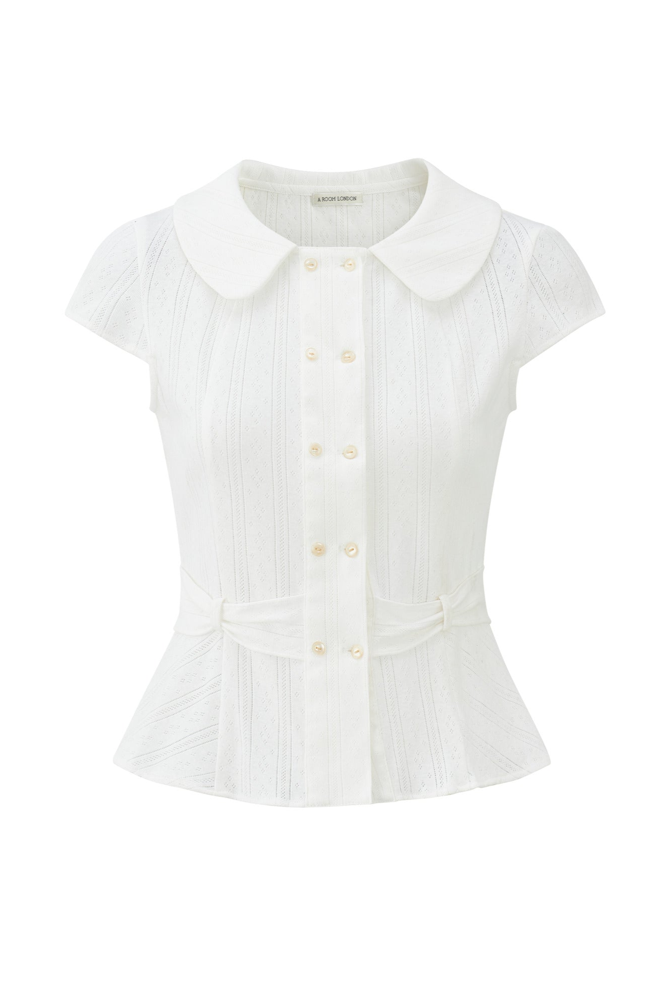 Virginia Blouse | White Pointelle