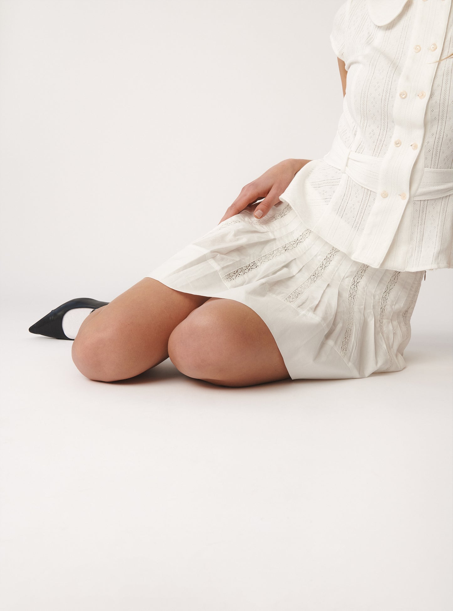 Diane Lace Skirt | White Cotton