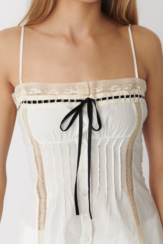 Minnie Lace Cami | White Cotton