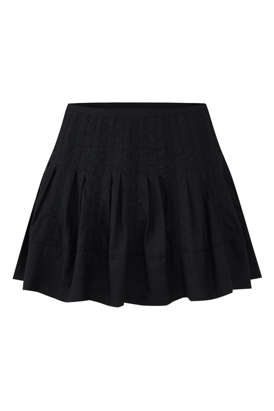 Diane Lace Skirt | Black Cotton