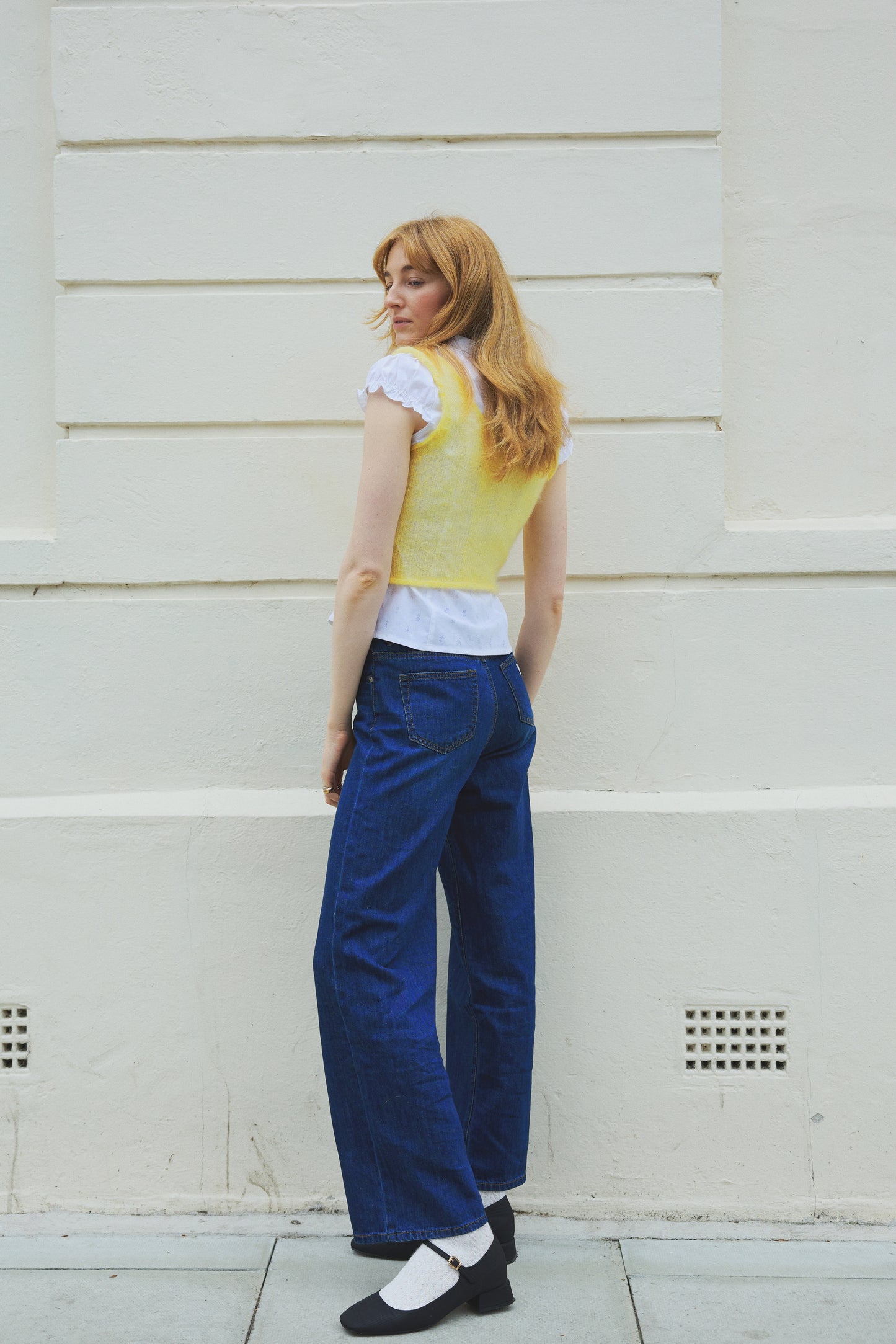 Molly Mohair Silk Vest Hand-knitted | Yellow