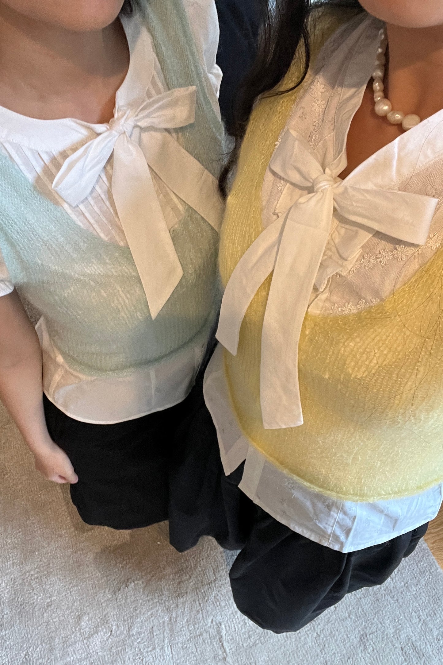 Molly Mohair Silk Vest Hand-knitted | Light Blue