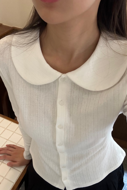 Nora Cardigan | White Pointelle