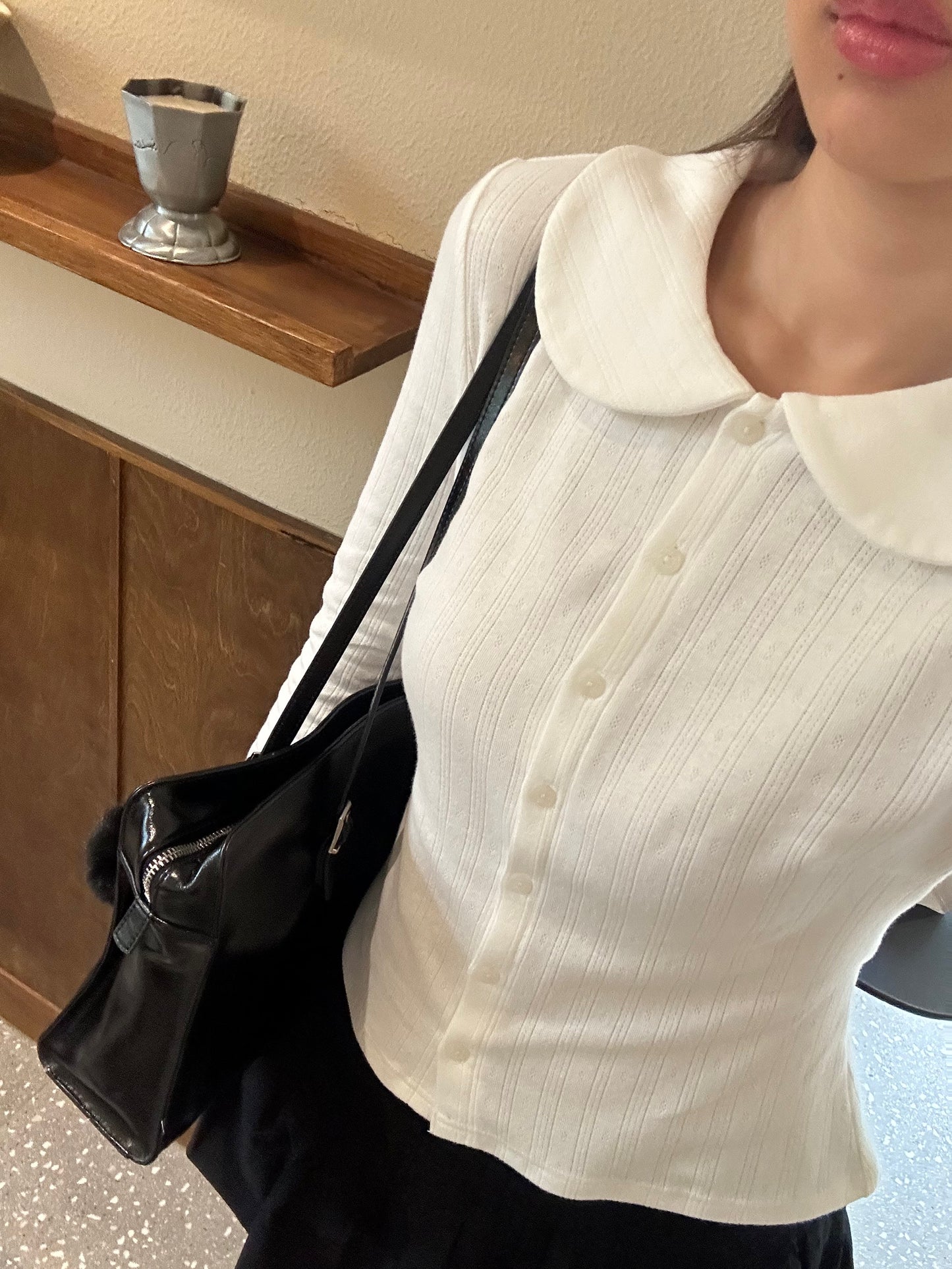 Nora Cardigan | White Pointelle