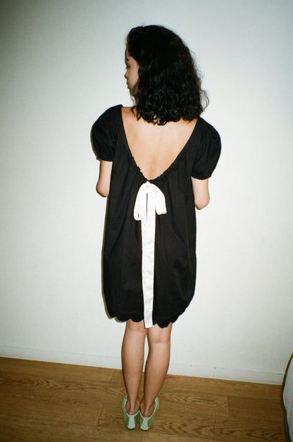 Hilma Dress | Black Cotton Linen