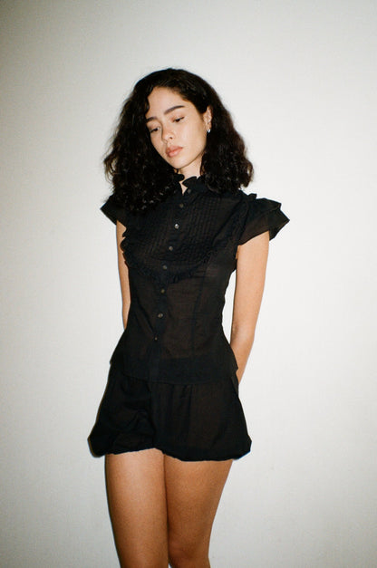 Tove blouse | Black Cotton