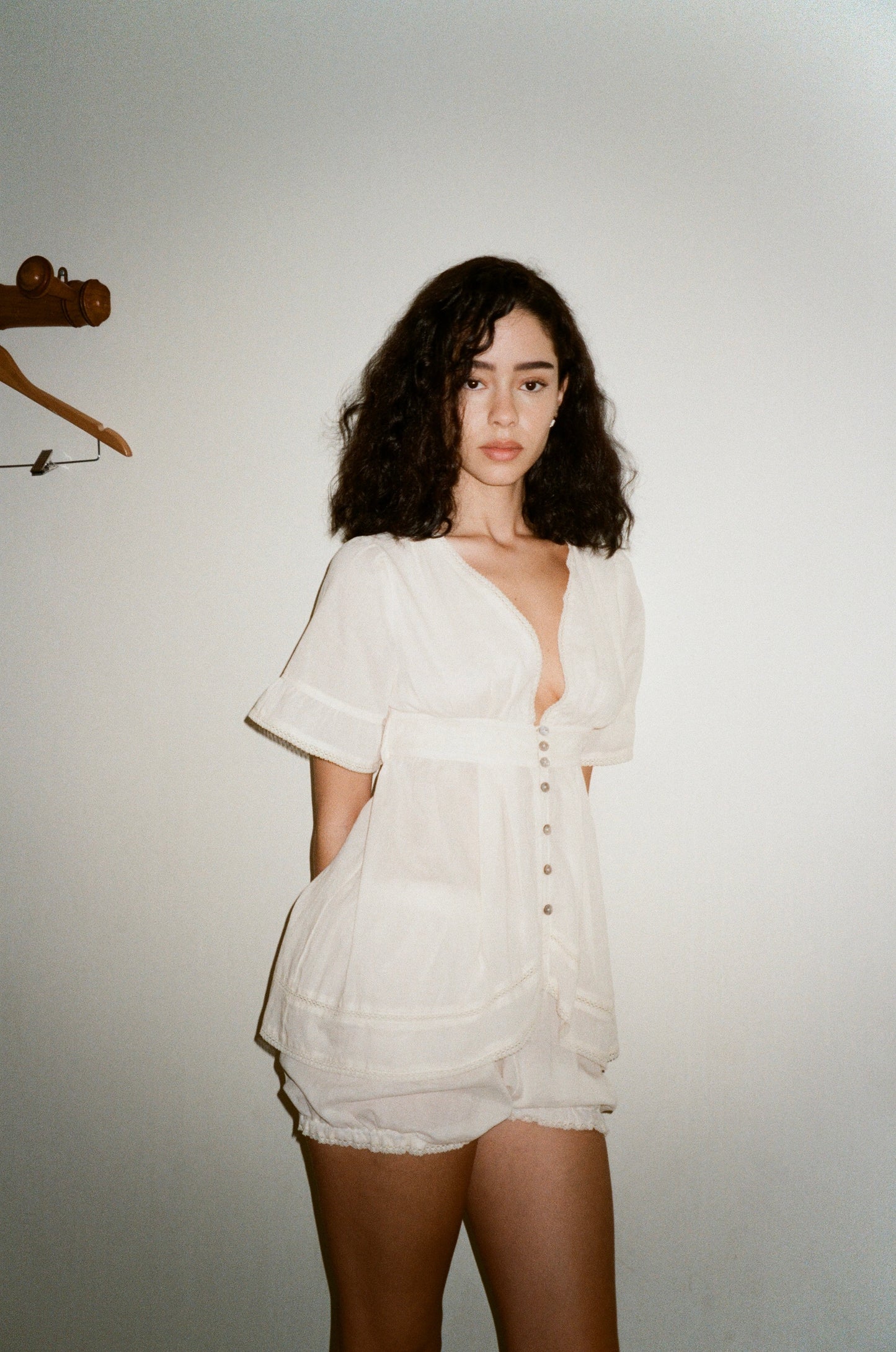 Alice Lace Blouse | Beige Cotton