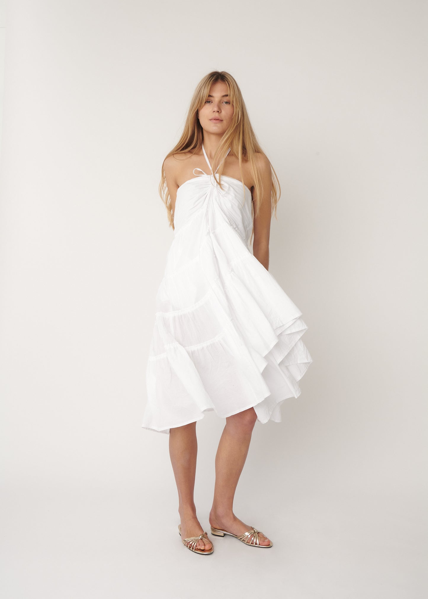 Alma Ruffle Maxi Skirt | Black Cotton