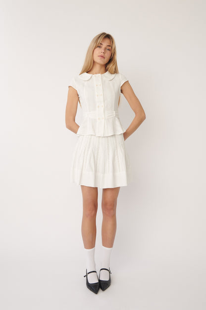 Diane Lace Skirt | White Cotton