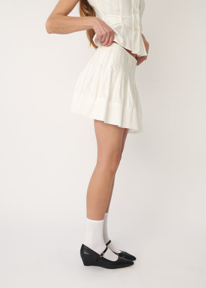 Diane Lace Skirt | White Cotton