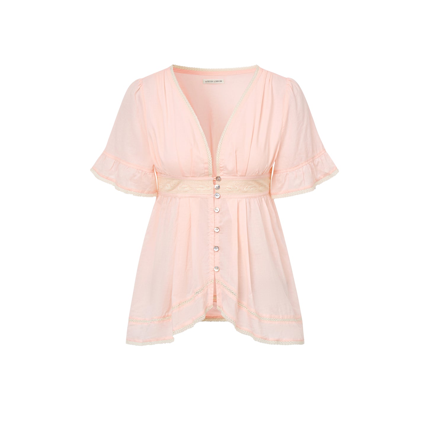 Alice Lace Blouse | Peach Cotton
