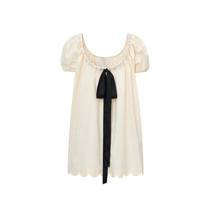 Hilma Dress | Beige Cotton Linen