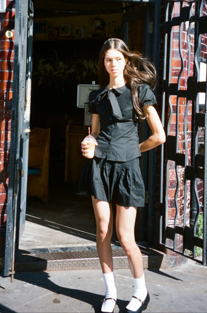 Diane Lace Skirt | Black Cotton