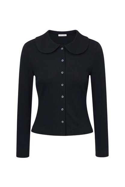 Nora Cardigan | Black Pointelle