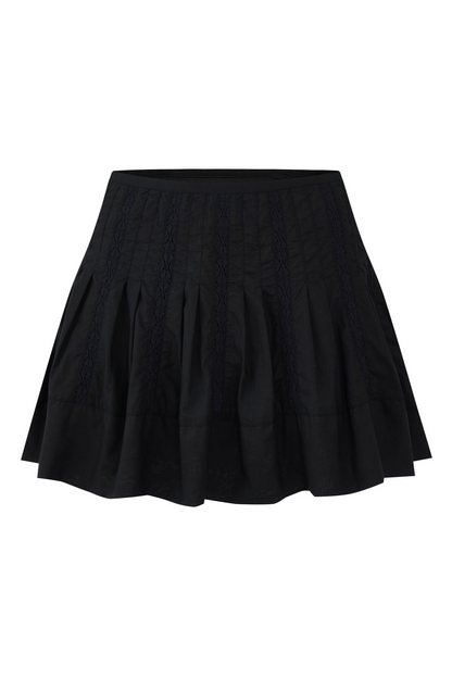 Diane Lace Skirt | Black Cotton