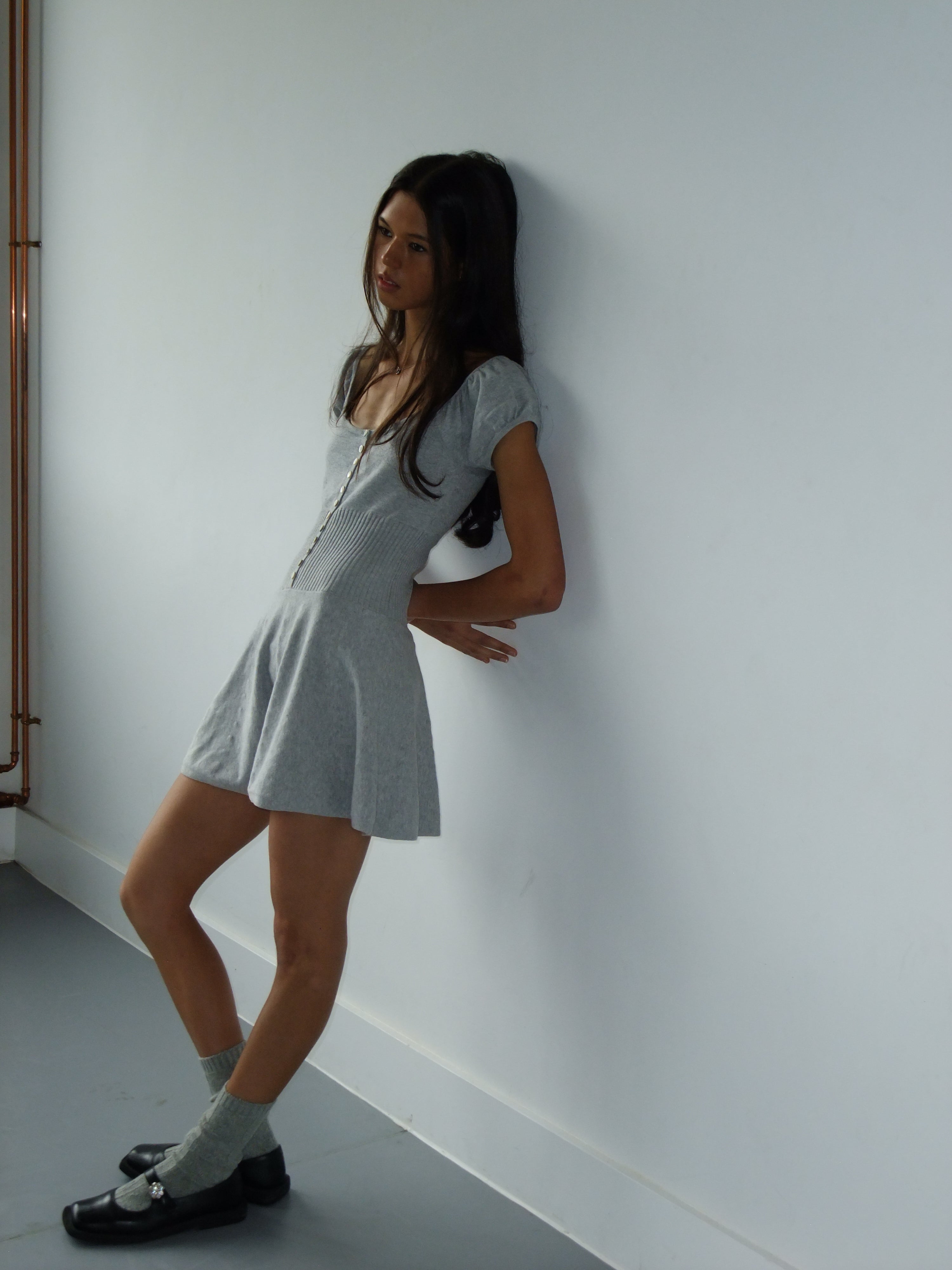 Lise Knit Mini Dress | Heather Grey – A ROOM LONDON