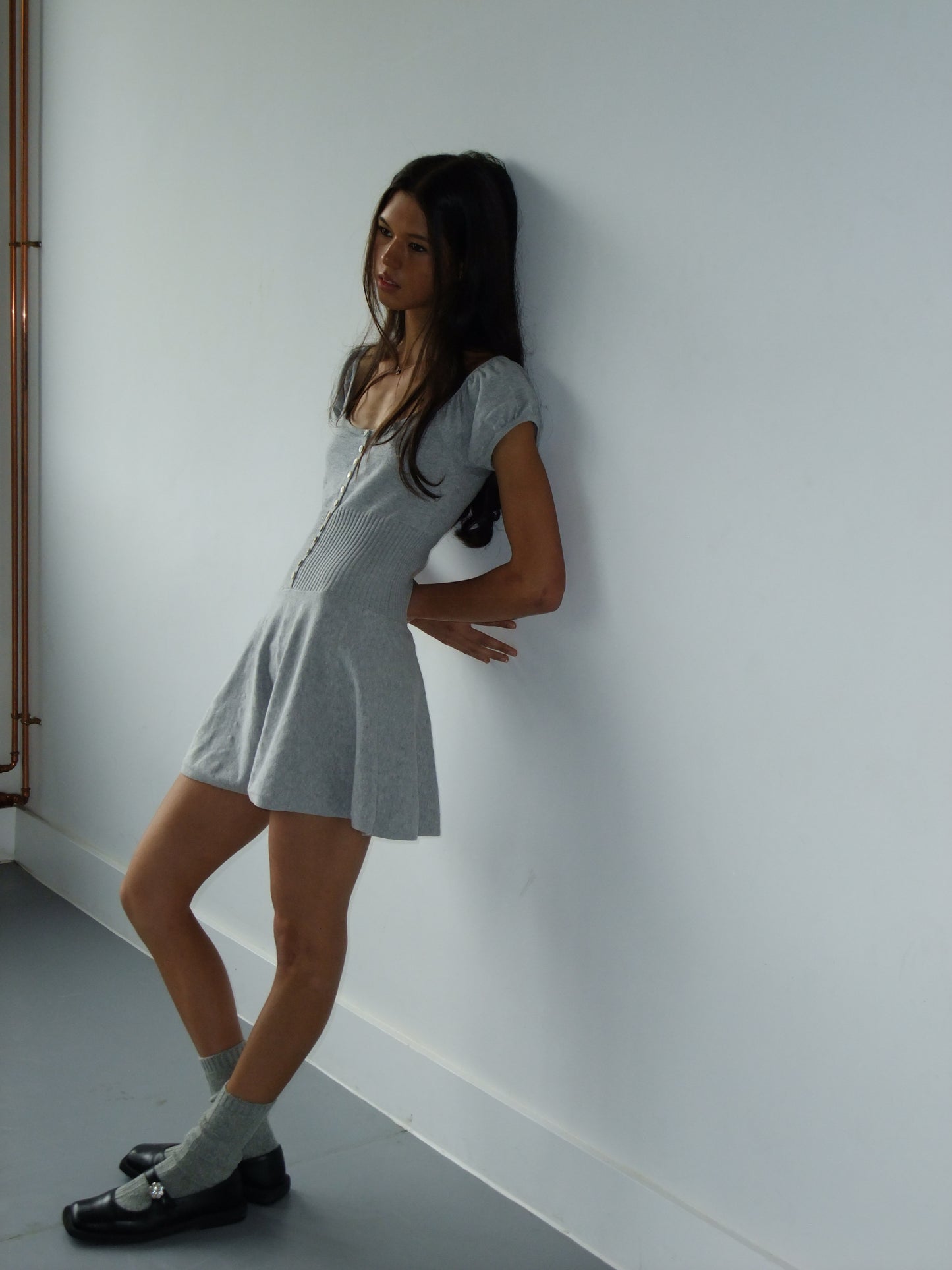 Lise Knit Mini Dress | Heather Grey