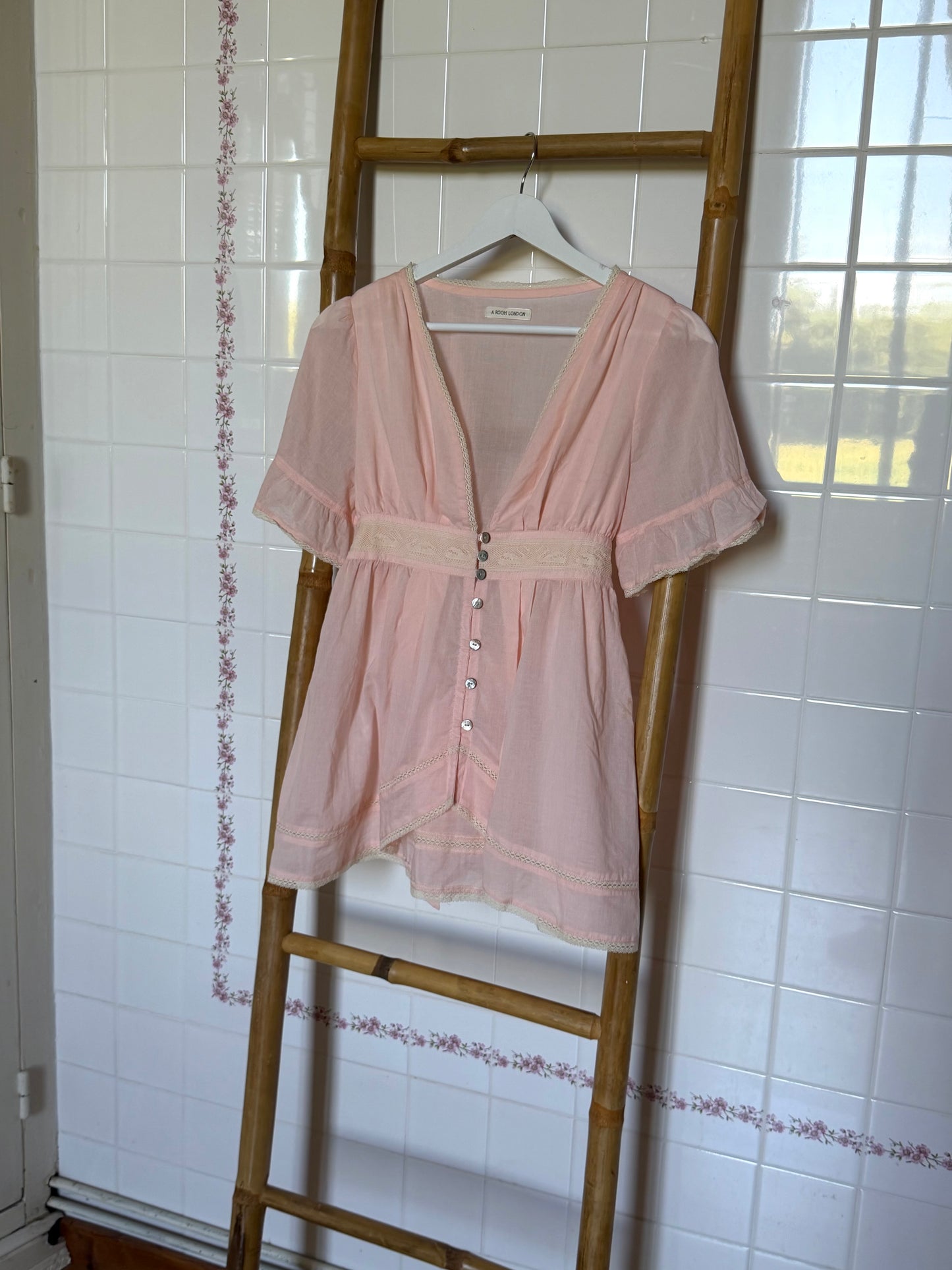 Alice Lace Blouse | Peach Cotton