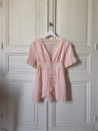 Alice Lace Blouse | Peach Cotton