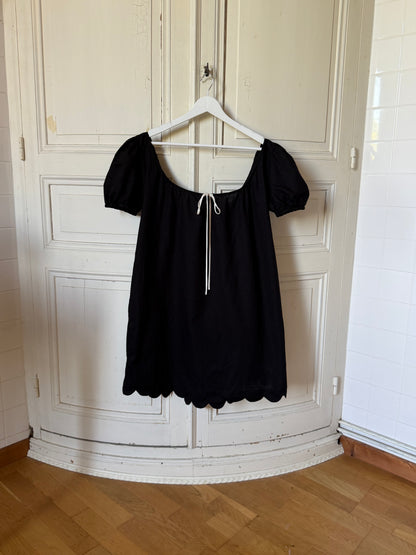 Hilma Dress | Black Cotton Linen