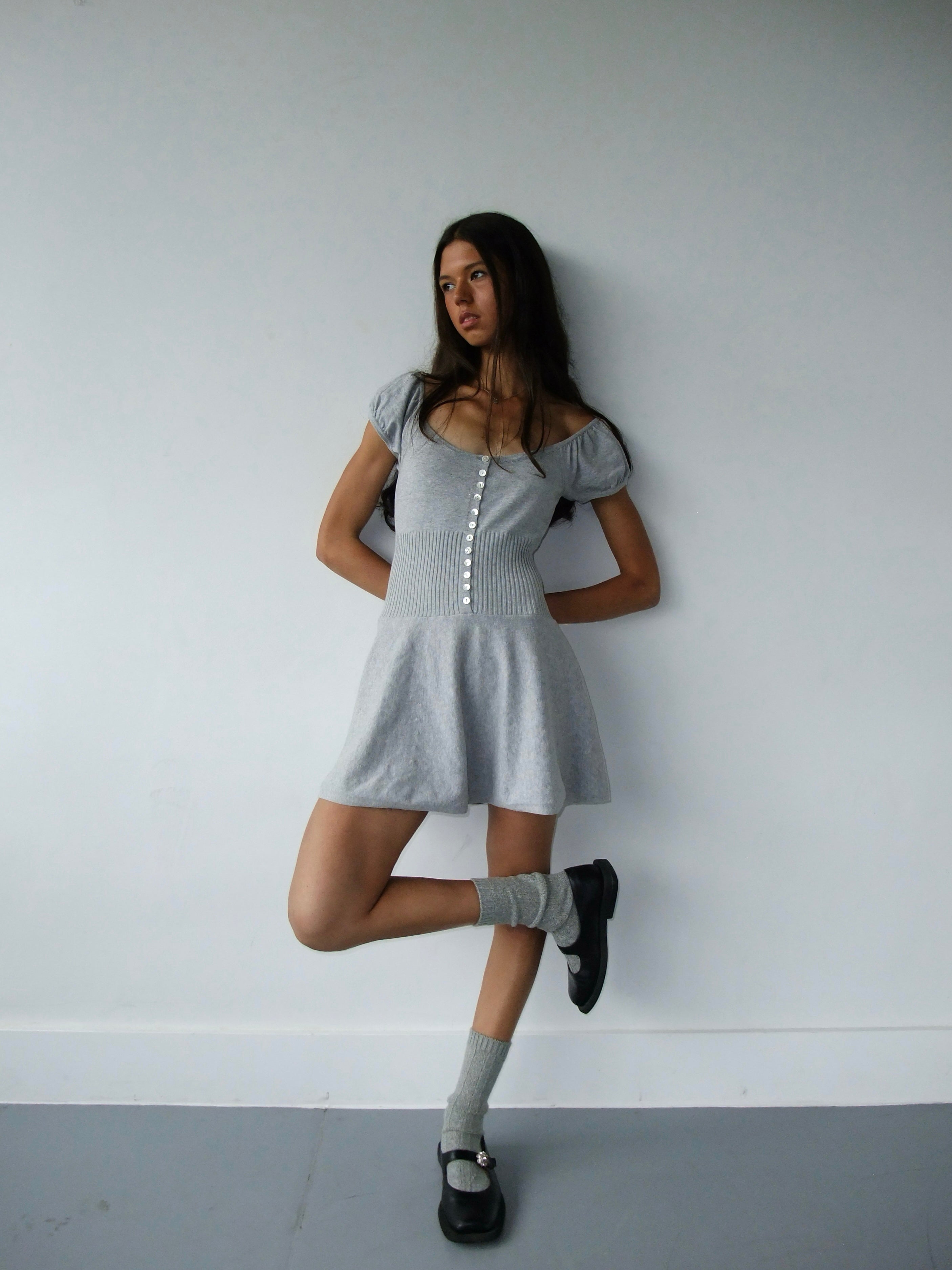 Lise Knit Mini Dress | Heather Grey – A ROOM LONDON