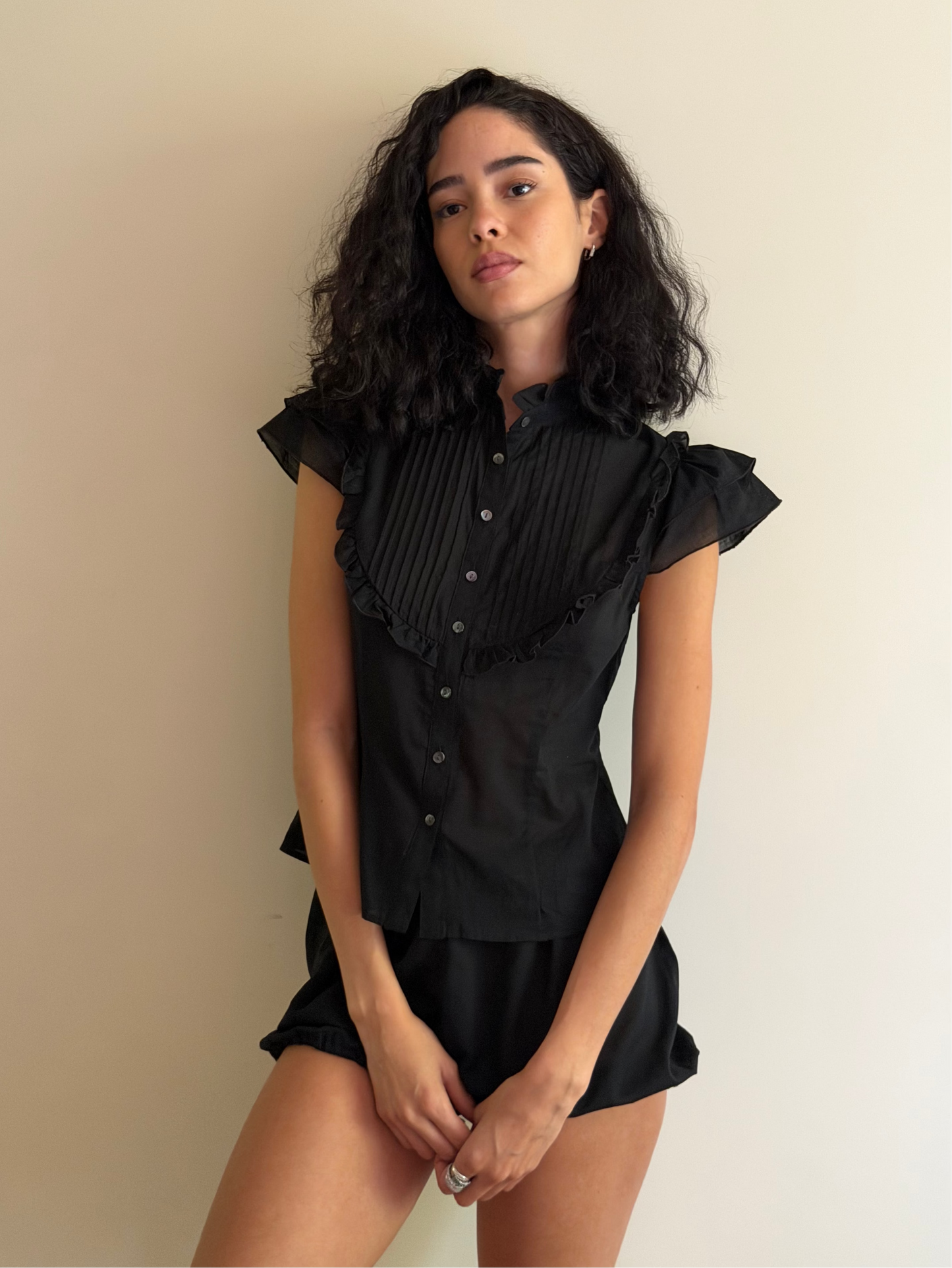 Tove blouse | Black Cotton