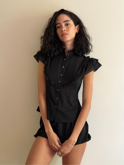 Tove blouse | Black Cotton