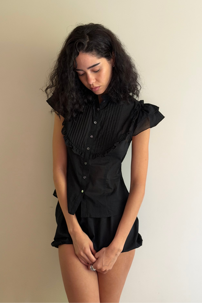 Tove blouse | Black Cotton