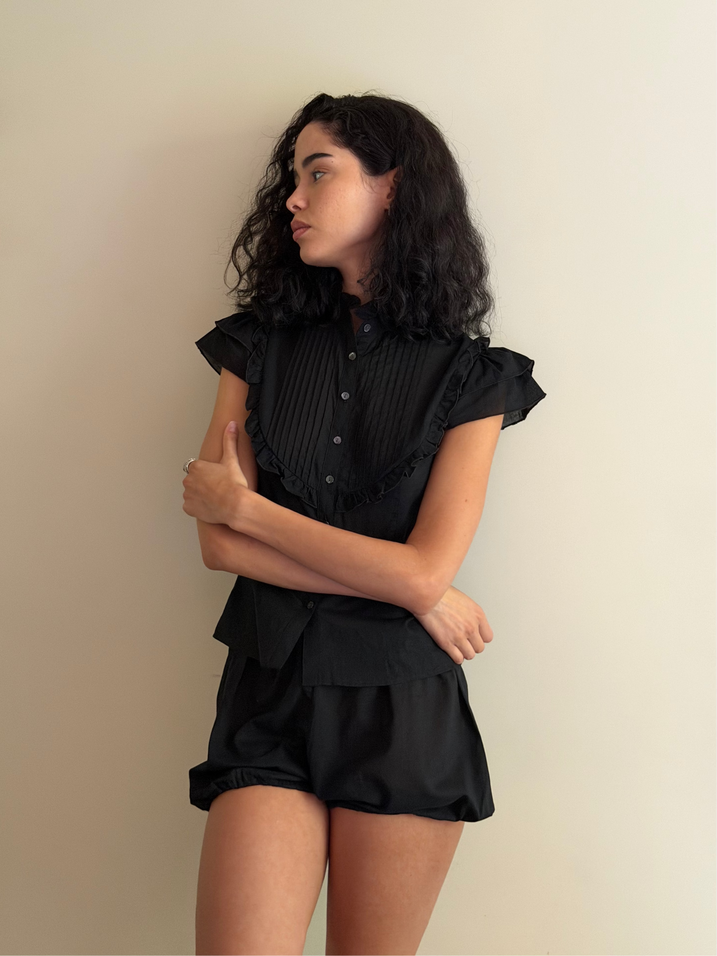 Tove blouse | Black Cotton
