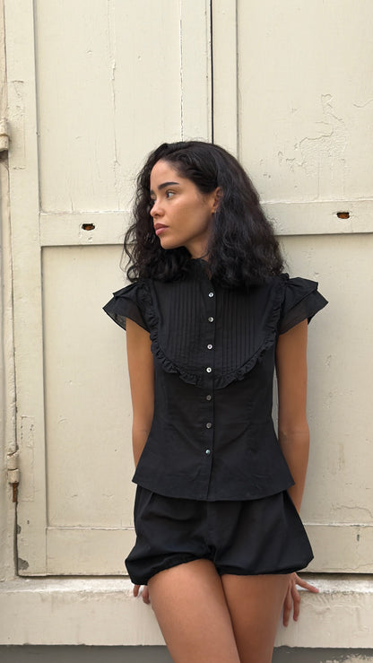 Tove blouse | Black Cotton