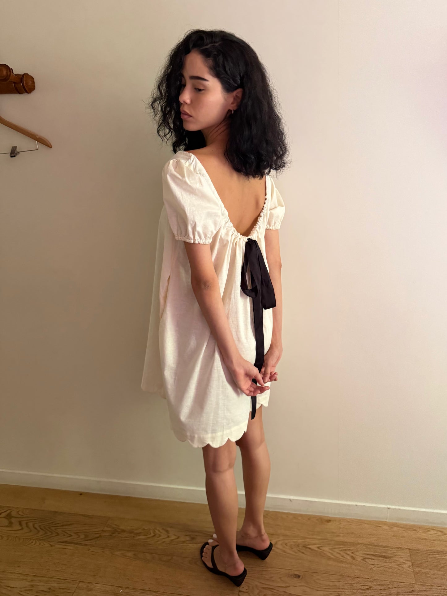 Hilma Dress | Beige Cotton Linen