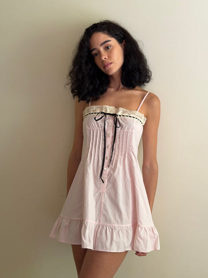 Minnie Slip Dress | Pastel Pink Cotton