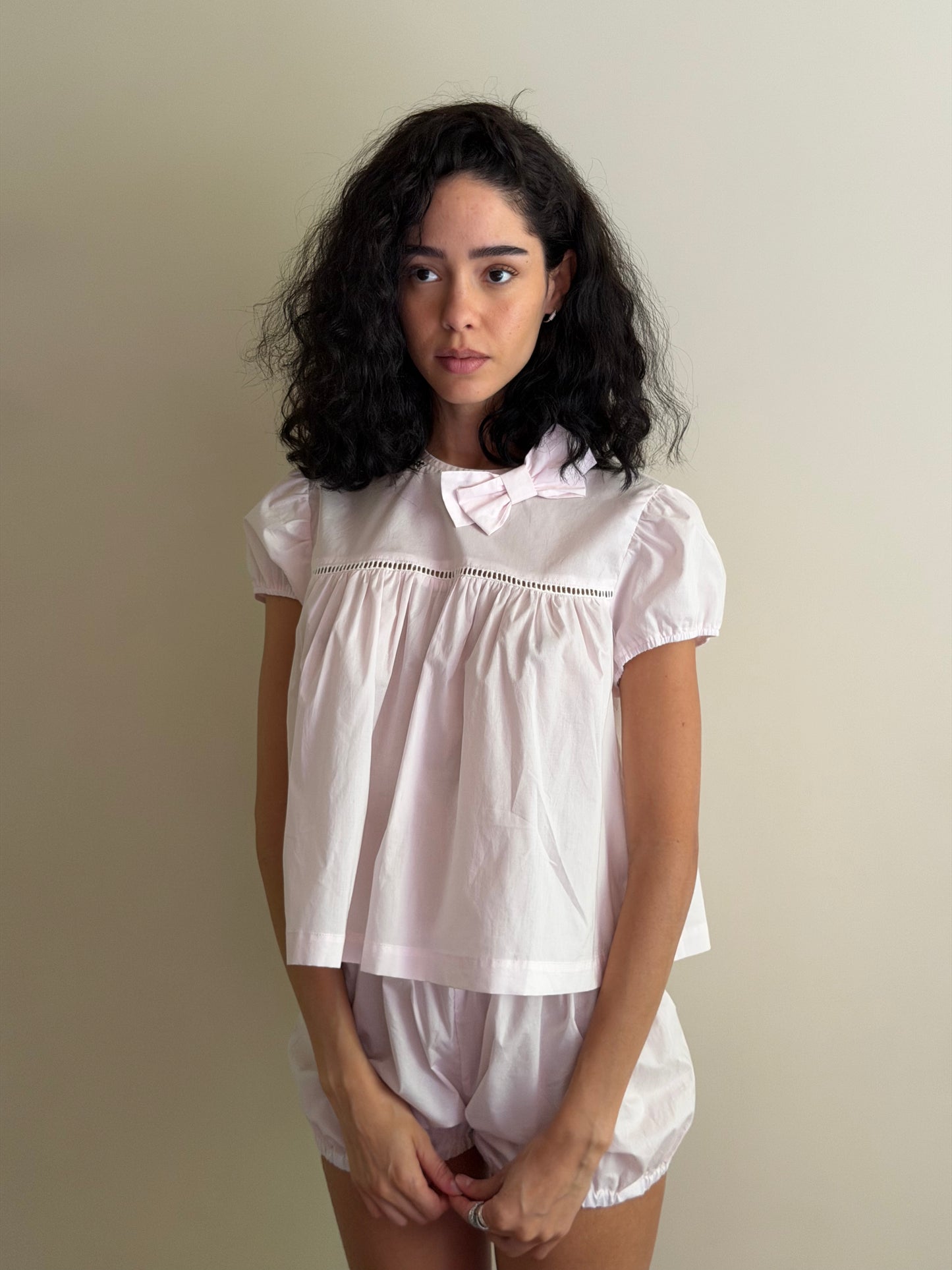 Momo Blouse | Barely Pink Cotton