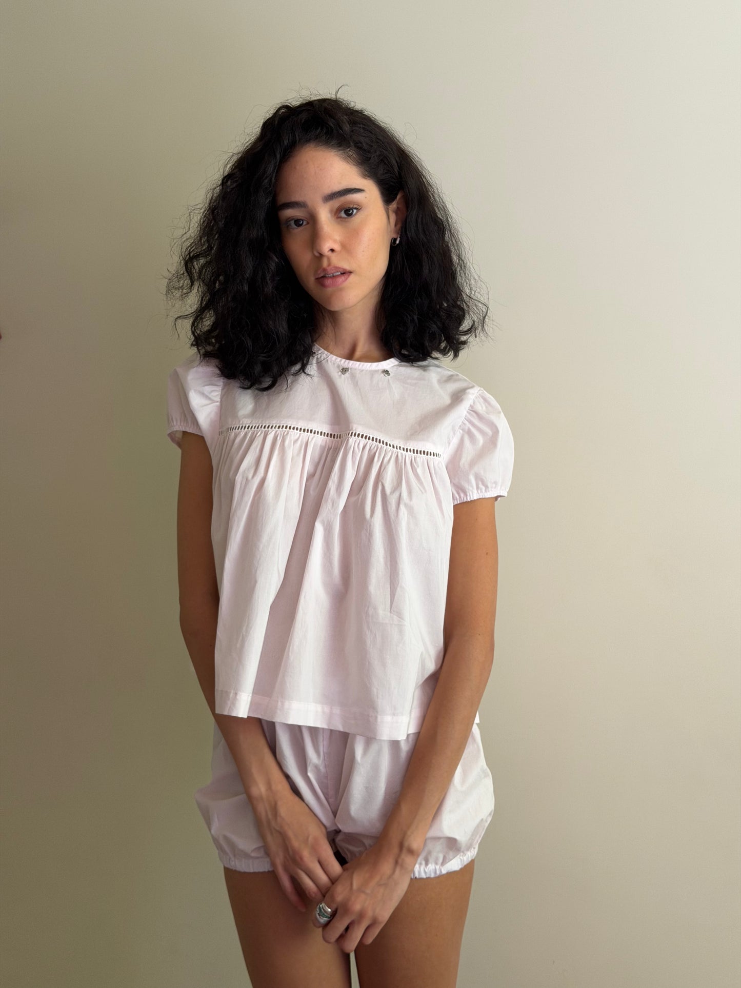 Momo Blouse | Barely Pink Cotton