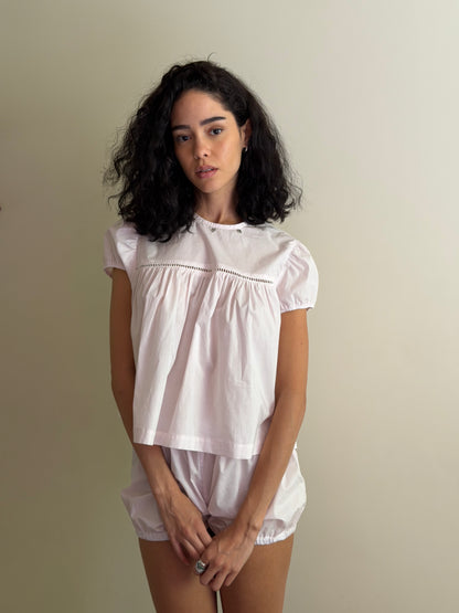 Momo Blouse | Barely Pink Cotton