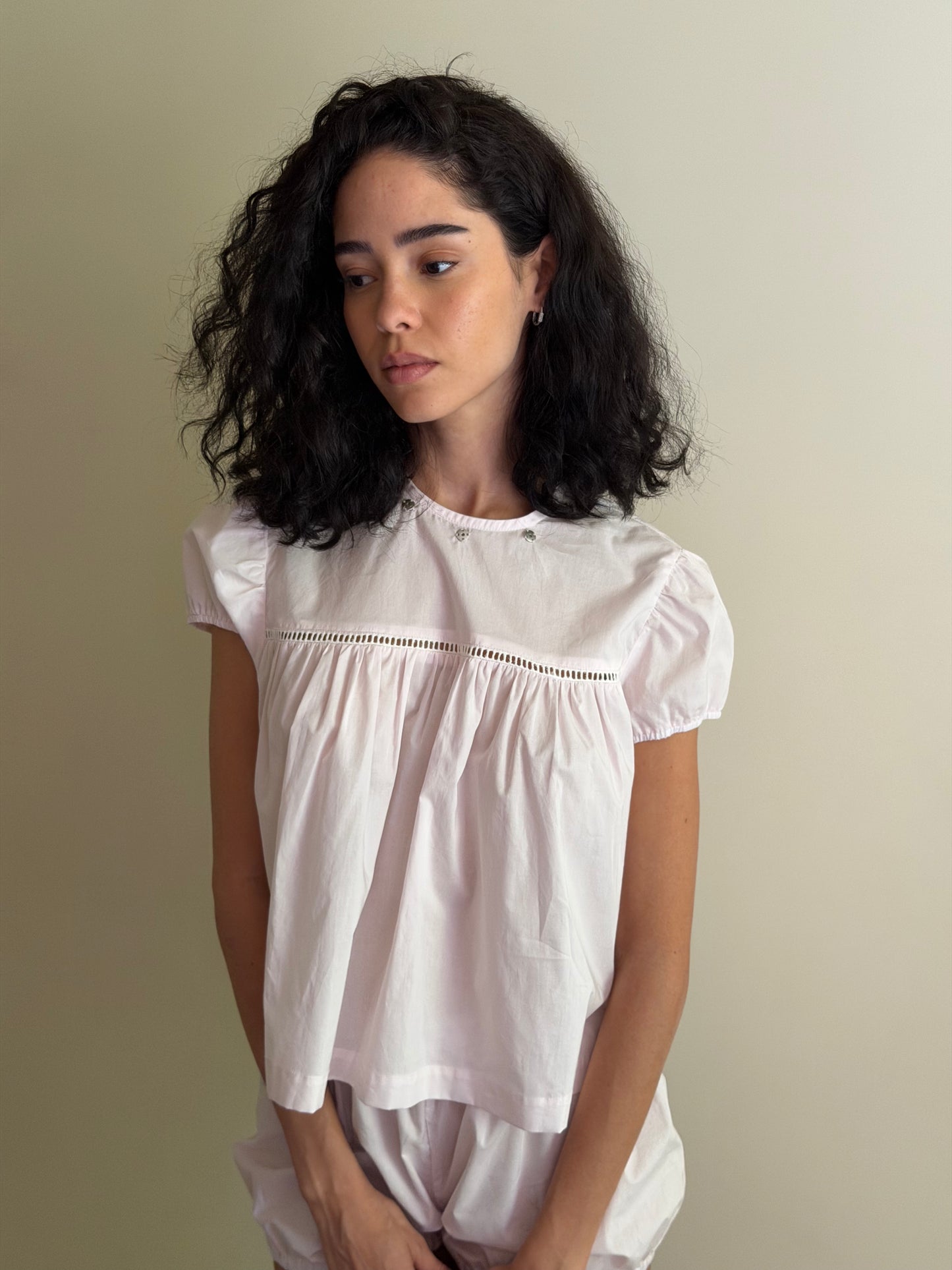 Momo Blouse | Barely Pink Cotton