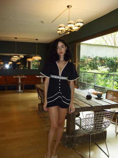 Alice Lace Blouse | Black Cotton