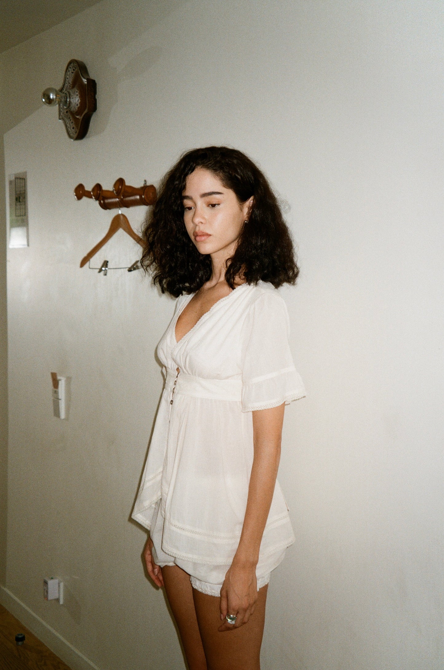 Alice Lace Blouse | Beige Cotton