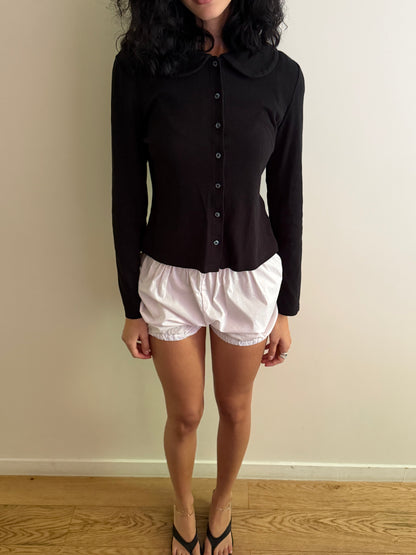 Nora Cardigan | Black Pointelle