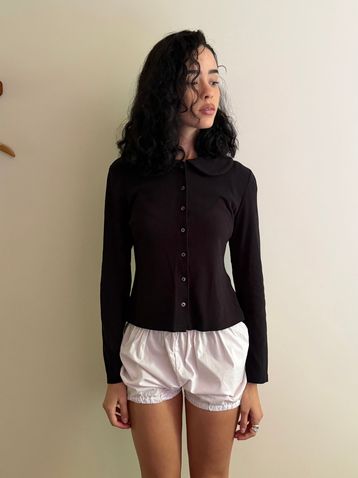 Nora Cardigan | Black Pointelle