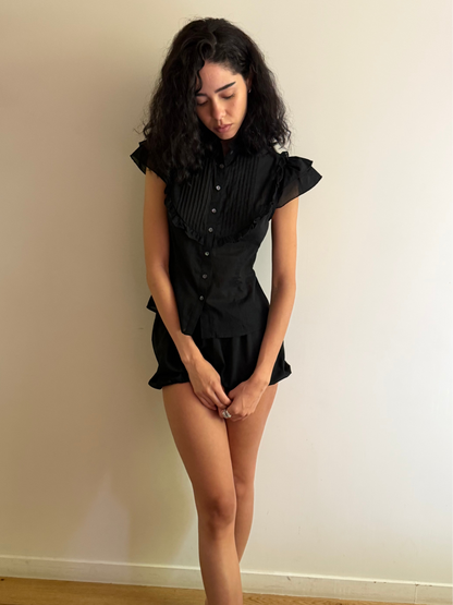 Tove blouse | Black Cotton