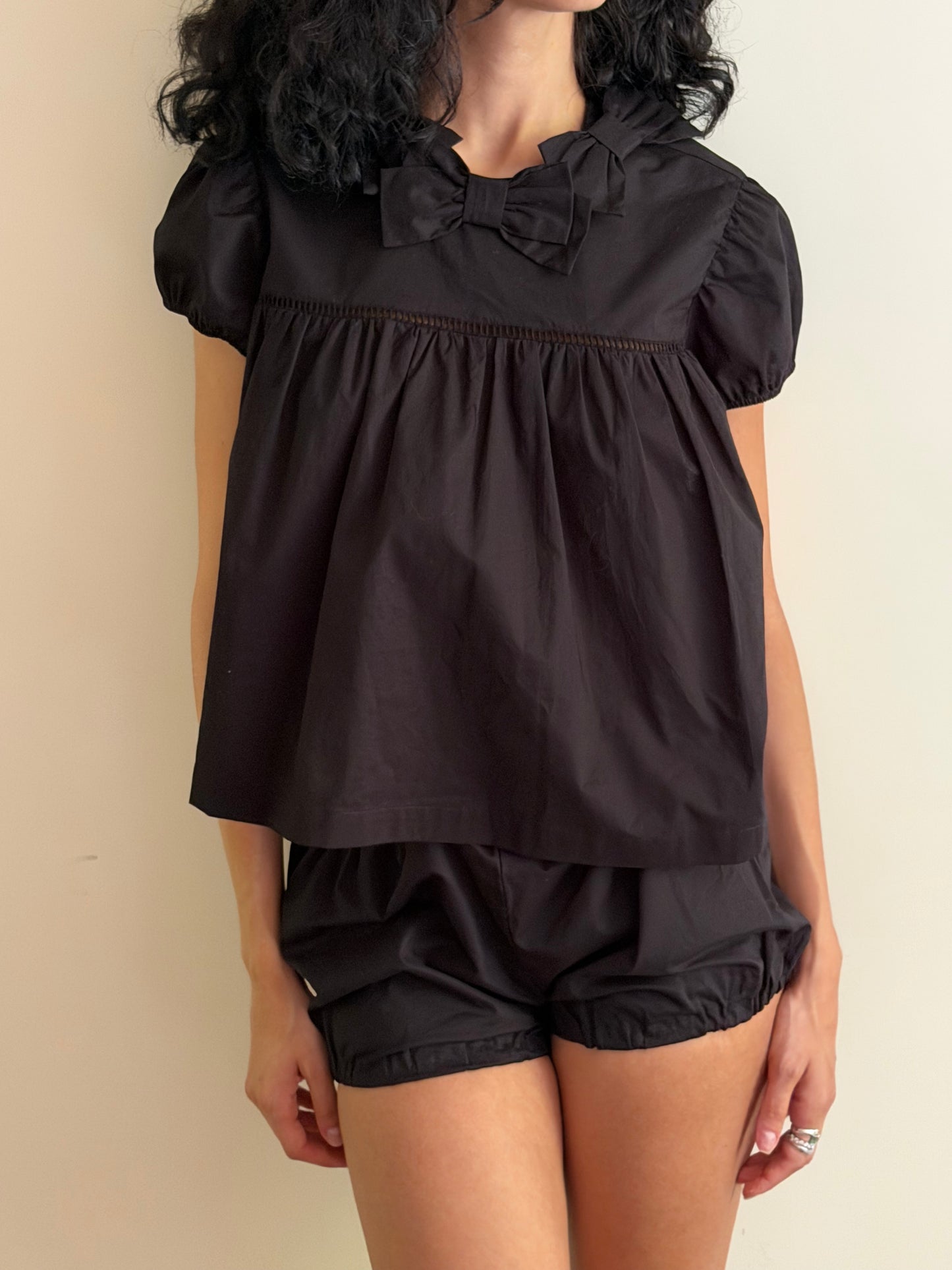 Momo Blouse | Black Cotton