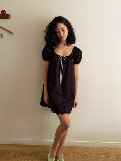 Hilma Dress | Black Cotton Linen