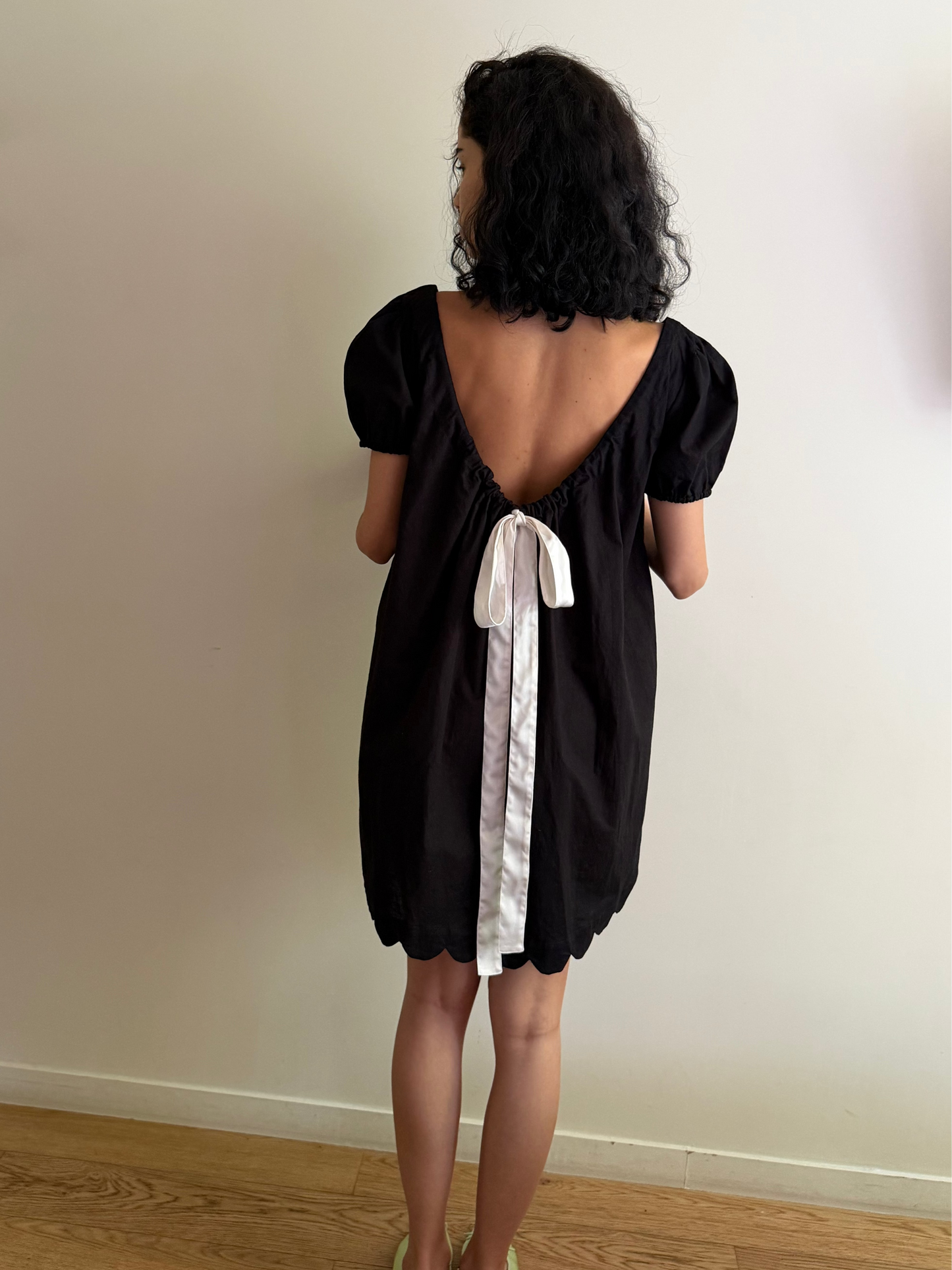 Hilma Dress | Black Cotton Linen