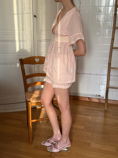 Alice Lace Blouse | Peach Cotton