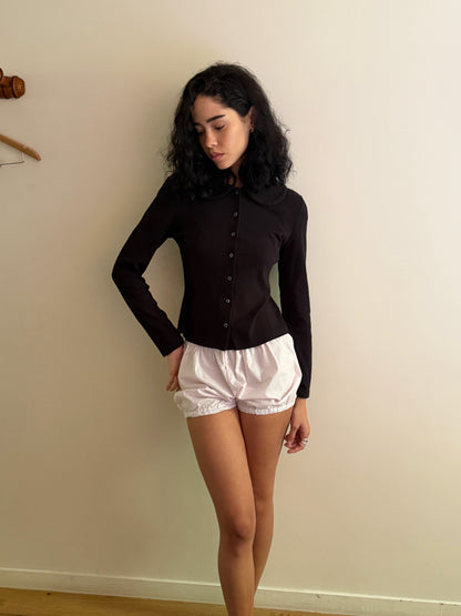 Nora Cardigan | Black Pointelle