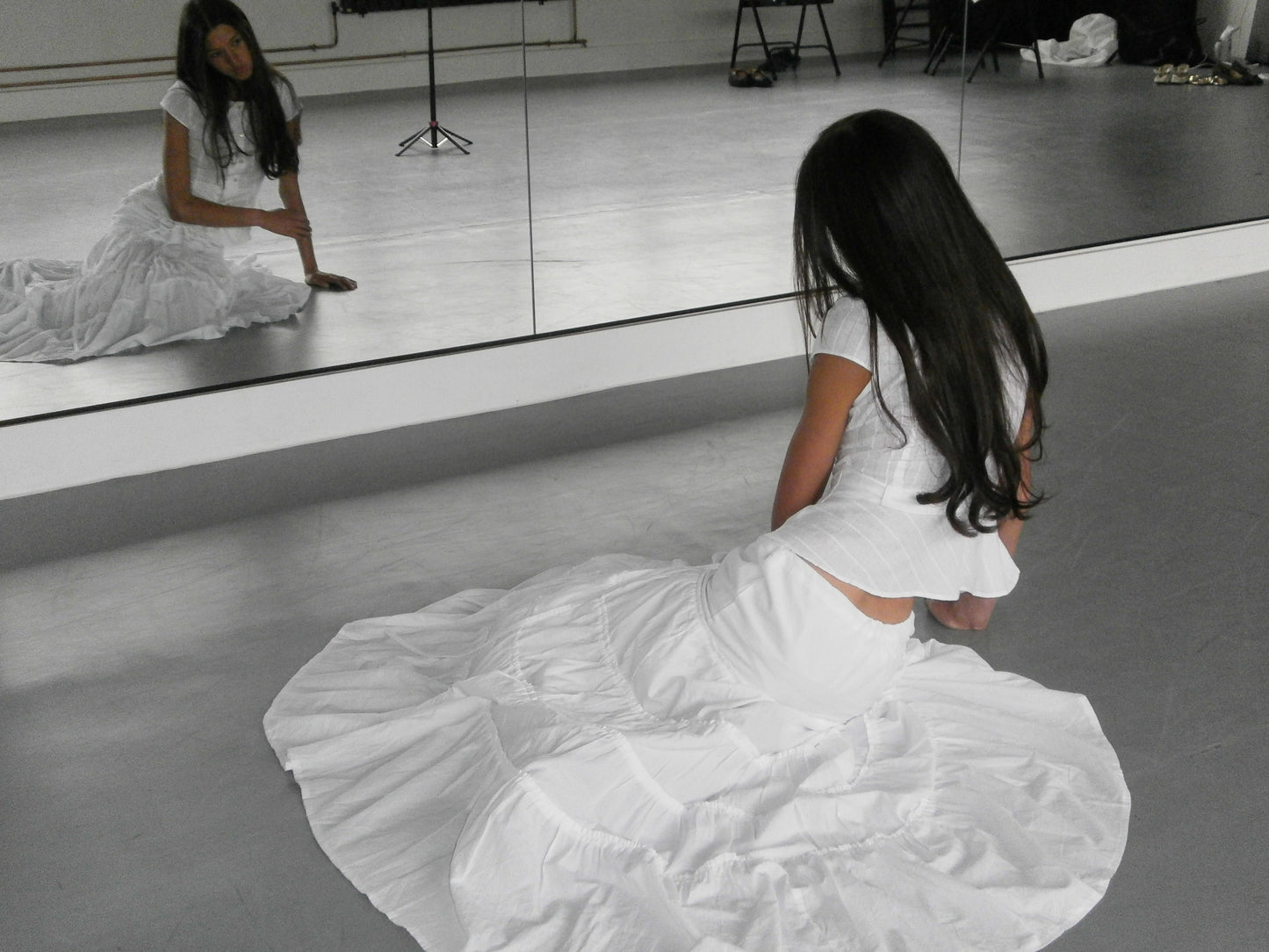 Alma Ruffle Maxi Skirt | White Cotton