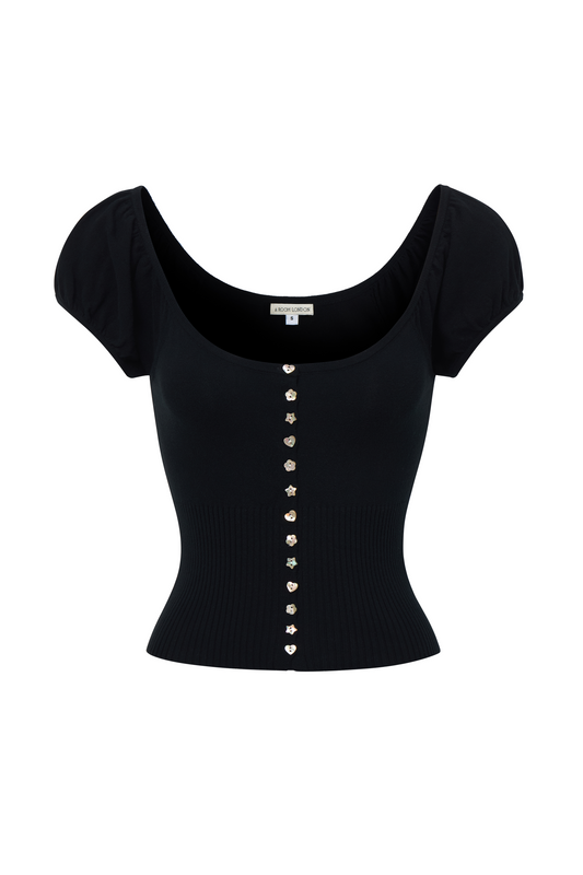 Lise Knit Top | Black
