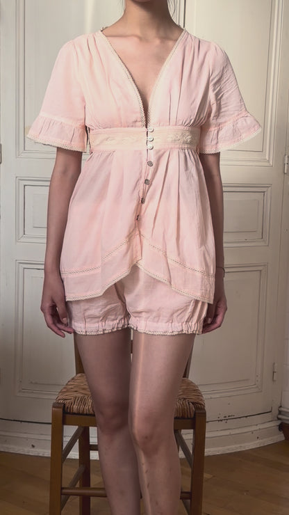 Alice Lace Blouse | Peach Cotton